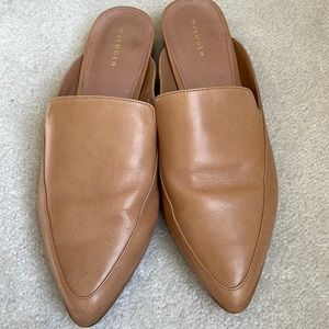 Halogen leather flat mules